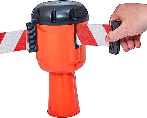 Barrière de sécurité murale rétractable avec sangle de balisage pour cône - 3