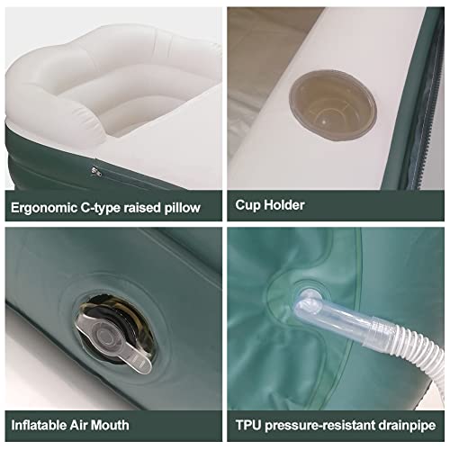 Sibosen Inflatable Bathtub For Adults, Portable Freestanding Bath For Home Foldable Blow Up Spa Soaking For Single Person Or Compliment Bathroom Shower With Electric Air Pump (Green) #TOP3