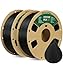 OVERTURE PLA Filament 1.75mm PLA 3D Printer Filament, 2kg Cardboard Spool (4.4lbs), Dimensional Accuracy +/- 0.02mm, Fit Most FDM Printer (Black 2-Pack)