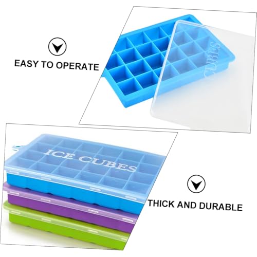 Molde para cubitos de hielo de silicona con tapa 3 piezas miniatura 4