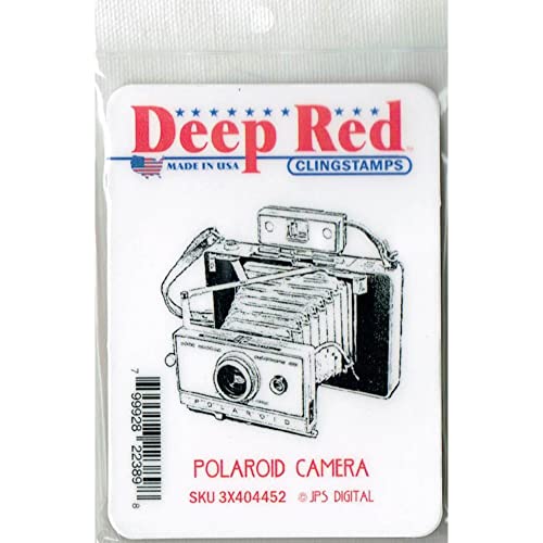 Deep Red Stamps Polaroid Camera Rubber Cling Stamp 2.1 x 2.1 inches