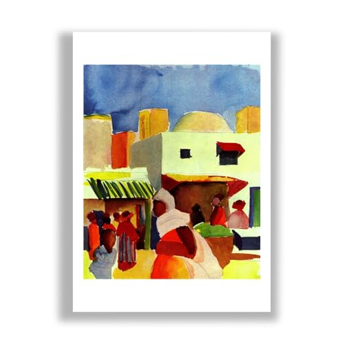 Marché d'Alger August Macke impression d'art grand format mat