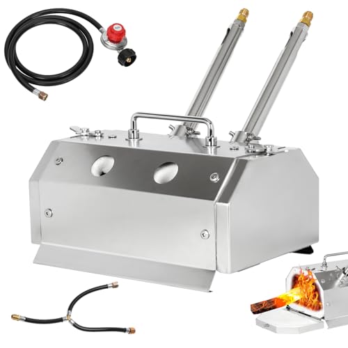 Portable Double Burner Propane Forge Kit 2600?, Stainless Steel Blacksmith Forge with Dual Doors, Large Capacity, 30PSI Regulator - Fast Heating for Knife Making, Metal Forging Tools