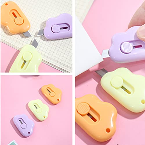 Ruitasa Mini Utility Knives Cloud Shaped Box Cutter, 6Pcs Cloud Shaped Box Cutter, Retractable Letter Opener, Cloud Shaped Mini Art Cutter, Suitable For Cutting Envelopes #TOP5