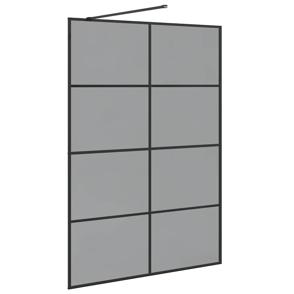 Ścianka prysznicowa Walk-in czarna ze szkła hartowanego 140 x 195 cm z regulowanym profilem i stabilnym stabilizatorem, nowoczesna ścianka działowa do prysznica, ochrona przed pryskaniem i