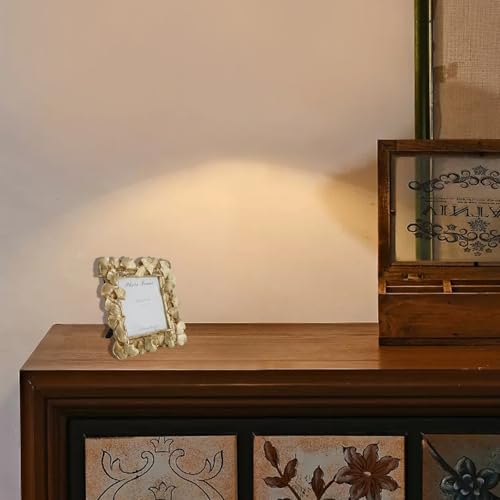 Image of 4x4 Vintage Picture Frames, Picture Frame for Table Top Display and Wall Hanging Home Decor (Gold, 4x4 Inch)