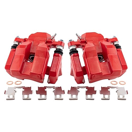 Image of TRQ Performance Rear Driver and Passenger Side Brake Caliper Set Hardware Compatible with 06-11 Toyota RAV4