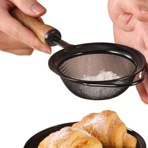 Tamizador de malla fina de acero inoxidable - Cuchara de filtro de con mango aislado | Utensilio de cocina pastelería Colador filtro tamiz para tamizar escurrir Enjuague Harina Arroz Pastas