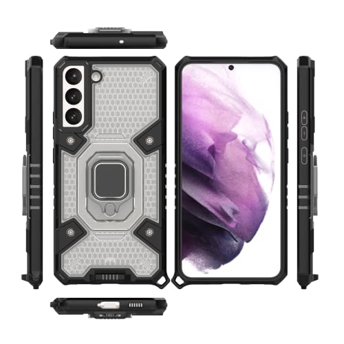 Image of zivite TPU Tough Armor Bumper Back Case Cover For Samsung Galaxy S22 Plus /S22 Pro|Ring Holder&Kickstand In-Built|360 Degree Protection Back Case Cover For Samsung Galaxy S22 Plus /S22 Pro(Black)