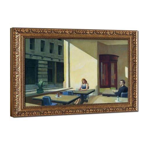 Toile avec lumière du soleil cafétéria Edward Hopper cadre 50,8x76,2 cm
