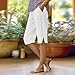 Womens Bermuda Shorts Casual Knee Length Cotton Bermuda Capris Pants 90s Cozy Boho Travel Pants Thin Linen Cotton Pedal Pushers Sports Lounging Funny Western Shorts Summer Vacation Outfits