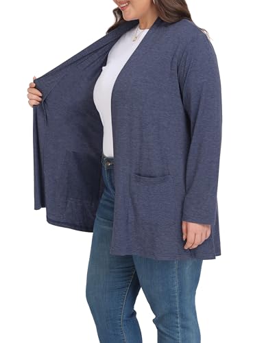 Image of Shiaili Long Plus Size Cardigans for Women Easy to Wear Open Front Clothing
