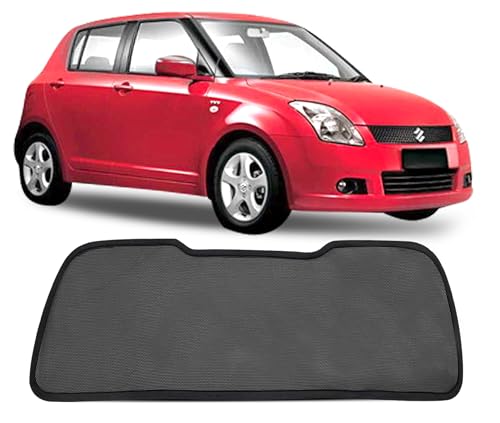 Image of Autofact Dicky Curtain for Swift 2005-2010 | Custom Fit Rear Windshield Sunshade | Foldable Mesh | Privacy & Cooling Car Accessory | Car Rear Sun Shade UV Block Easy Install Durable Black Mesh