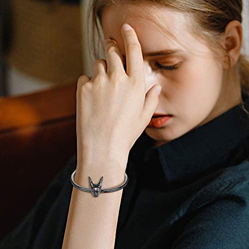 Image of GNOCE Pet Dog Bowl Bead Charm For Women, S925 Sterling Silver Bead Charm NecklaceBracelet for Her, Jewelry Gift