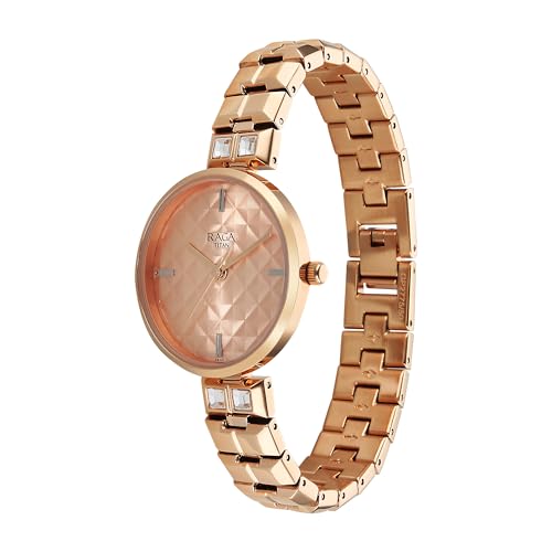 Image of Titan Raga Contempore Quartz Rose Gold Round Dial Men's Watch | Brass Solid Link Strap Material | Watches for Man | Watches for Men Analog - 2775WM01F