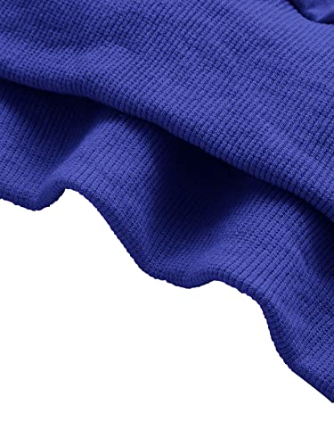 Verdusa Women's Long Sleeve Drop Shoulder Drawstring Crop Hoodie Sweatshirt Royal Blue M #TOP3