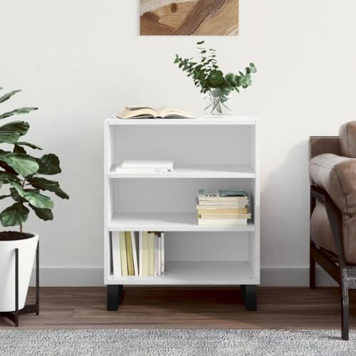 LAPOOH Aparador blanco brillante 57 x 35 x 70 cm, madera de ingeniería, aparador, armario de cocina, armario de almacenamiento, aparador (SPU:827142)