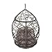 Trendy Grey Hanging Egg Chair Set - Indoor/Outdoor Cozy Weatherr Resistant Lounge Chair with Plush Cushions and Iron Frame
