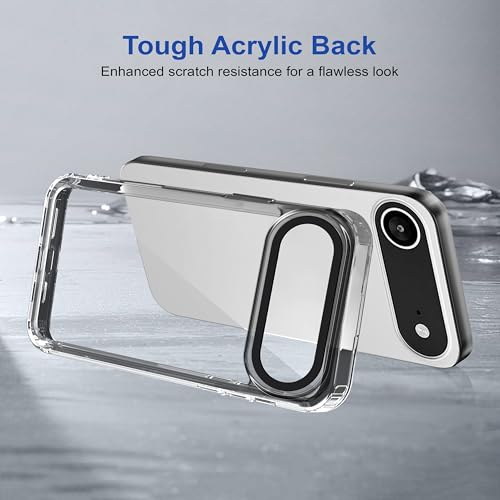 Image of amazon basics Back Case Cover for iPhone 17 Air | Compatible for iPhone 17 Air Back Cover | Case Cover with Camera Protection | (TPU + PC | Translucent Black)