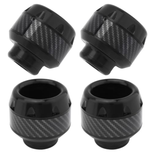 Image of 4Pcs Motorcycle Fork Frame Sliders, Aluminum Crash Protectors Decor | Fits 10-14.5 mm axles. Sacrificial impact protection for fork /frame /exhaust. Stylish carbon fiber decal. For sooter (Black)