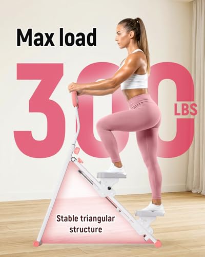 Image of Stair Stepper for Home, Folding Stair Climber with LCD Monitor, Quiet Cardio Machine for Full Body Workout & Glute Training, 300LB Capacity