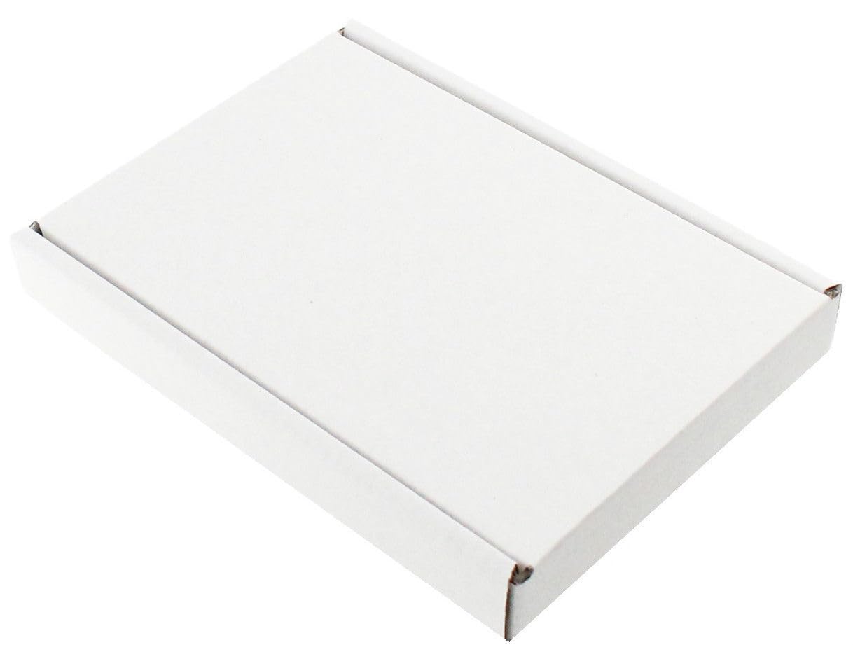MEG4TEC 50 Pack Shipping Coloured Boxes A6/C6 Cardboard Large Letter PIP Mailing Gift Box (White, C6 (16cm x 11cm x 2cm))