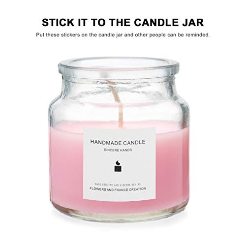 ARTIBETTER 10Pcs Rótulos de Jarros de Velas Adesivos de Advertência de Velas Feitas à Mão Adesivos d