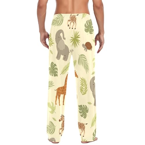 Elephant Zebra Mens Pajama Pants Mens Pj Pants Comfy Cotton Pj Long Pant for Men with Pockets Size S-XXL3