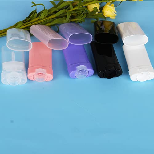 25 Pcs Plastic Empty 15G Black Oval Shape Lip Balm Tube Deodorant Containers 0.5Oz Lipstick Tube Small Wax Packing Container #TOP3