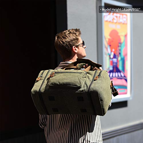 Plambag Canvas Duffle Bag for Travel, 60L Duffel Overnight Weekend Bag