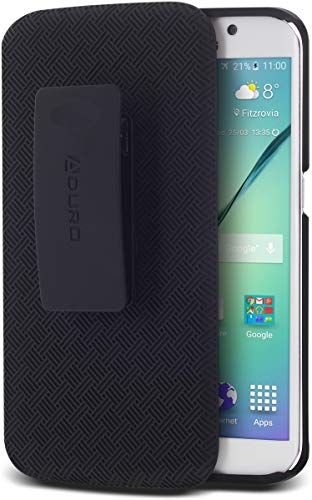 Aduro Galaxy S6 Edge Case, Shell & Holster Combo Case Super Slim Shell Case w/Built-in Kickstand + Swivel Belt Clip Holster for Samsung Galaxy S6 Edge