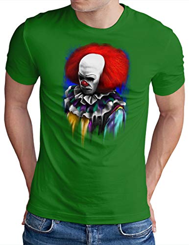 T-shirt OM3 Evil Clown vert confortable pour homme grande taille