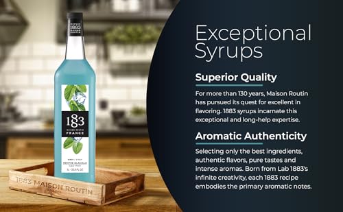 Image of 1883 Iced Mint Syrup for Drinks, Made in France, 1 Liter Glass Bottle