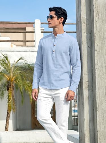 Image of ROYALSCOUT Men's Cotton Blend Full Sleeve Short Kurta Perfect for Traditional Gatherings, Casual Outings, or Everyday Ethnic Wear