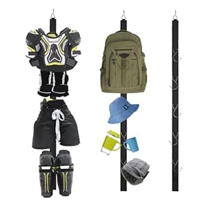Hockey Drying Rack,Hockey Equipment Gear Drying Rack,Portable Sports Gear Organizer Hanging Straps with 5 Hooks,Ice Goalie Hockey Gifts For Boys Football Baseball Catcher.Outdoor Camping Must Haves