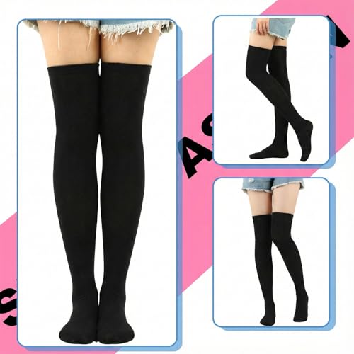 Image of Black and White Striped Arm Leg Warmers Sleeves Set Rainbow Socks Knee High Fingerless Gloves Hand Thigh Warm