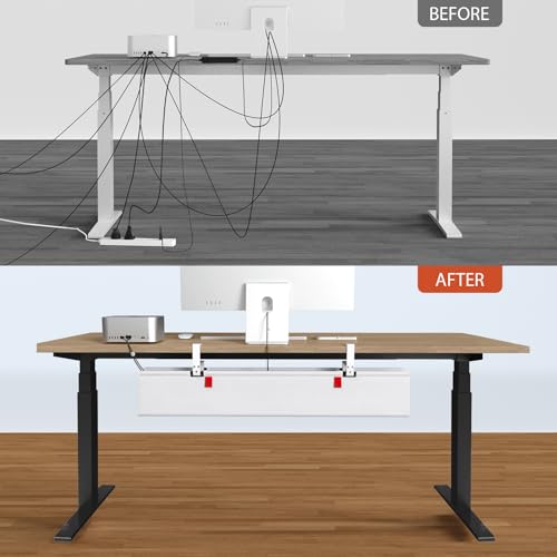 Univivi No Drill Under Desk Cable Management Tray, 36" Cord Organizer for Table, Clamp/Screw Mount Desk Cable Management, Premium Fabric Cable Management Tray for Office, Home by Univivi - Image 7