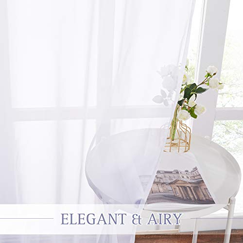 Nicetown Patio Door Sheer Curtain - Vertical Voile Drape, Extra Wide Curtain Panel Window Treatment For Sliding Glass Door (White, 1 Piece, W100 X L84 Inches) #TOP3