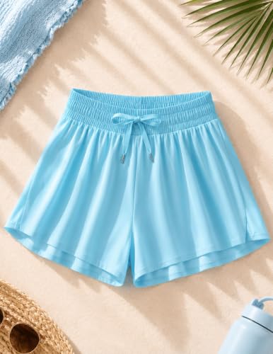 Image of 1 or 3 Pack Girls Flowy Shorts with Spandex Liner & Pocket, 2-in-1 Athletic Butterfly Shorts for Running Dance
