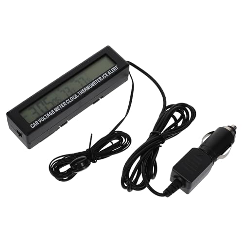 MOLUCKFU 車載電子時計 温計 電圧計一体型 デジタルクロック 省エネ設計 高精表示 簡単取付け 車内外使用可能
