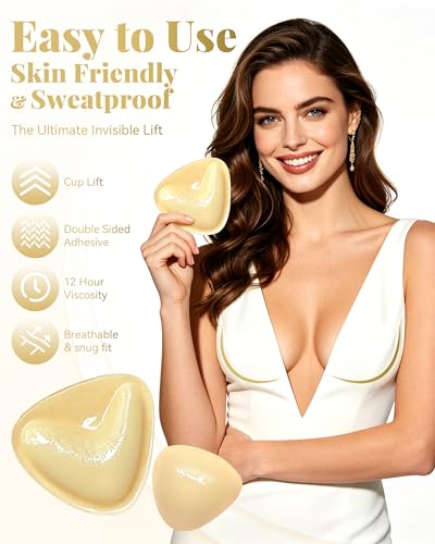 Image of Double Sided Sticky Bra Lift, Strapless Sticky Bra Push up Push up for Backless Dress, Swimsuit, Invisible Reusable Bra