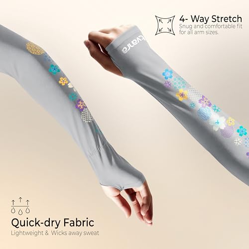 Image of TVARRA Anti-Tan Fingerless Arm Sleeves for Women|UV Protection Hand Cover Sleeves for Bike Riding, Running & Outdoor Use,Dust & Summer Protection Arm Sleeves
