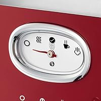 Russell Hobbs Espressomaschine [Siebträgermaschine] Retro Rot (15 Bar, 2 Tassen-Einsätze, 1,1l abnehmbarer Wassertank, Dampf-Milchschaumdüse, Portionierlöffel mit Tamper) Kaffeemaschine 28250-56 – Ansicht 5