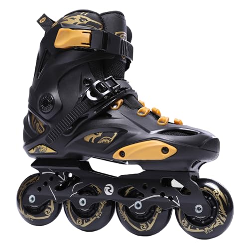 Weyot Patines En Línea Mujer Hombre, Patines En Linea Adulto Profesional, Patines 4 Ruedas Adulto De Alto Rendimiento con Forro Lavable Black, EU 40/UK 6/ 25CM
