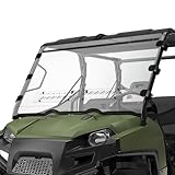 KEMIMOTO Front Vented Windshield Compatible with Ranger 800 6x6 / XP 800 / Crew 2010-2016, Ranger 570 Full Size 2016-2025 Scratch-Resistant Full Windshield, Front Window Fit Roof (Not Fit Midsize)