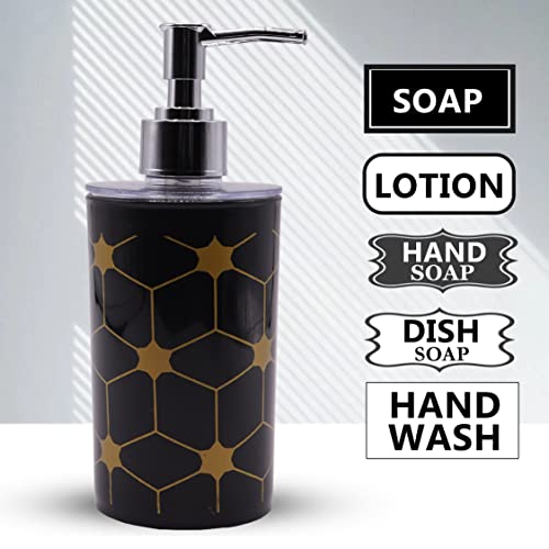 SHENRON-Black-Soap-Dispenser-Bottle-with-Decorative-Design-Chrome-Finish-Pump-and-Rust-Proof-Refillable-Liquid-Soap-Dispenser-for-Bathroom-Kitchen-Hand-Soap-Set-of-3Plastic SHENRON Black Soap Dispenser Bottle with Decorative Design | Chrome Finish Pump and Rust Proof | Refillable Liquid Soap Dispenser for Bathroom, Kitchen, Hand Soap - Set of 3(Plastic)