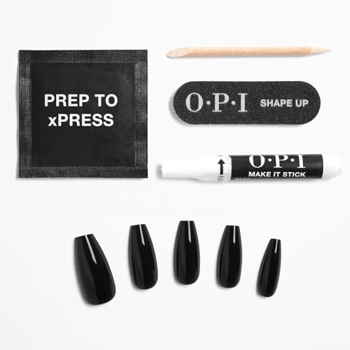 OPI xPRESS/ON Lincoln Park After Dark | Dark Purple Long Coffin Press On Nails | With Nail Glue | Long Lasting, Reusable, Non-damaging