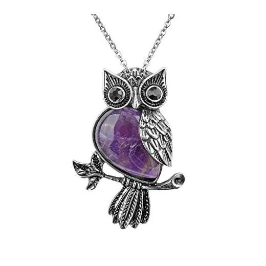 Jovivi Owl Crystal Pendant Necklace