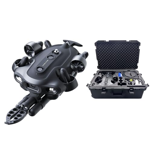 QYSEA FIFISH E-GO E200A Underwater Drone with Robotic Arm, 24/7 Continuous Operation with Energy Station, 10,000 Lumens Light, 1/1.8" CMOS 4K Camera, Extended Battery Pack, 128G Storage