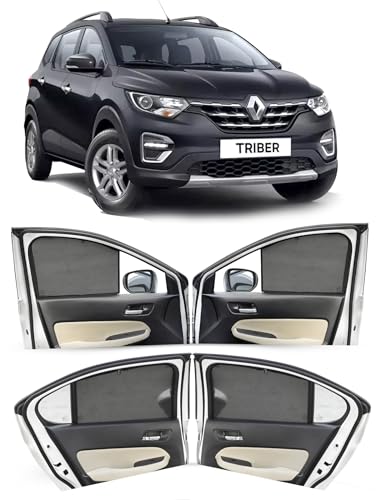 Image of Autofact Car Sunshades for Renault Triber, UV Protection, Useful Car Accessories, Custom fit Sun Shades for Side Windows, Set of 6